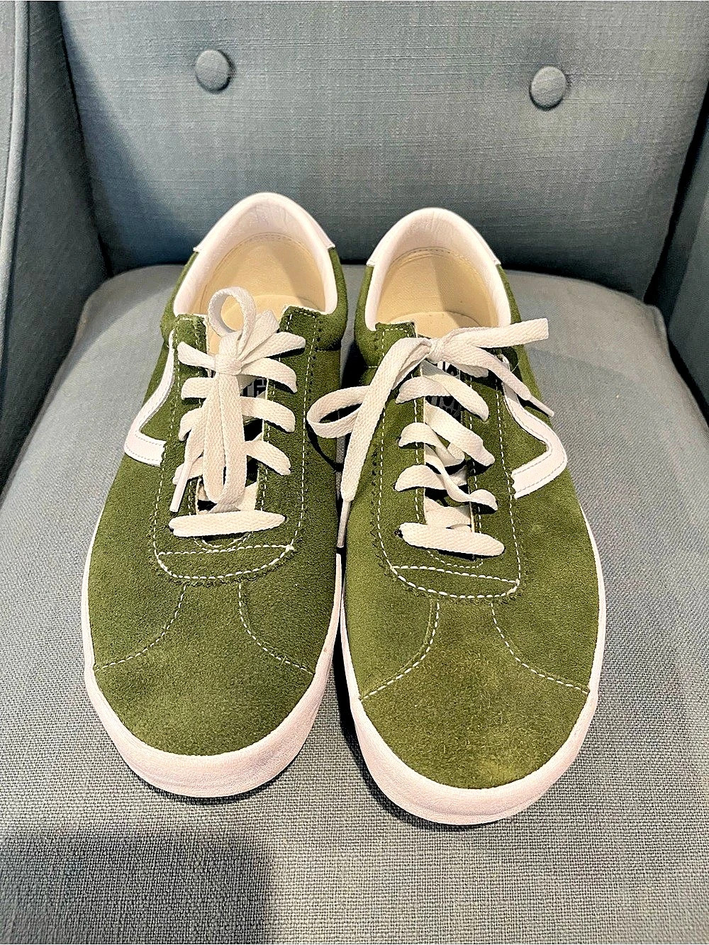 Vans Sport Suede Olive Green White Sneakers Men 8.5 Women 10